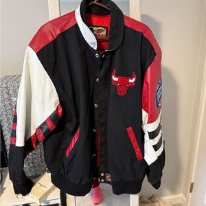 Jeff Hamilton Chicago Bulls Leather Varsity Jacket XL NBA Vintage 90s